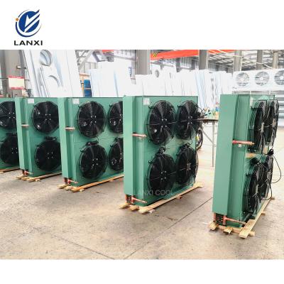 China 20HP High Performance Air Cooled Condenser for Low Temperature Cold Storage Refrigeration 4 Fans Aluminum Finned Heat Exchanger for sale