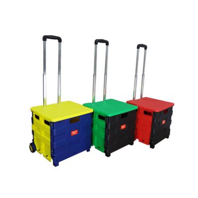 China QS Folding Customized Colorful Collapsible Foldable Shopping Carts Trolley for sale