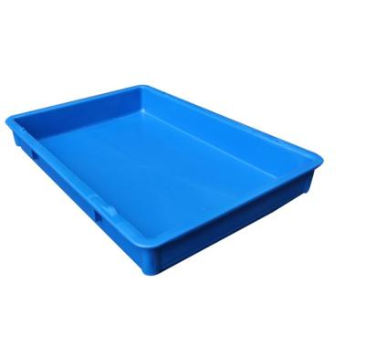 China Modern Cheap Viable QS Blue Plastic Stackable Pizza Tray For Dough Tray Biscuit Crate Bread Cake Storage Tray for sale