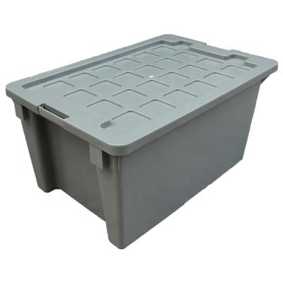 China QS 600*400*300mm Sustainable , Plastic Stackable Square Plastic Swap Box Stackable Tub With Lids for sale