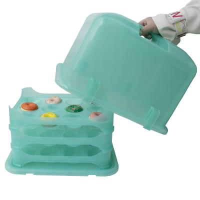 China 24 Cupcake Containers Heavy Duty Clear Plastic Disposable Plastic Muffin Boxes for sale