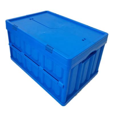 China Customizable Folding Collapsible Collapsible Crate Storage Box QS Household Colors Folding Plastic Crate for sale