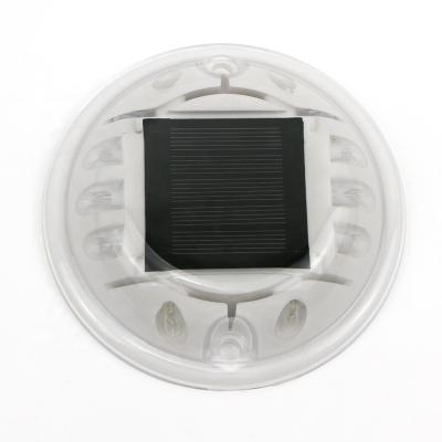 China PC Plastic Round Solar Powered Road Stud Flashing Light Round Solar Road Stud Marker for sale