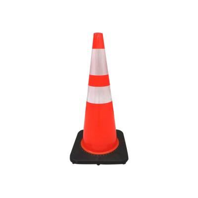 China Road Barricade 18 Inch 70cm Safety Traffic Cone Eva Reflective Traffic Cone With Removable Head for sale