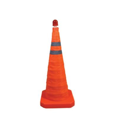 China Flexible/Folding/Retractable Cone 30cm/40cm/60cm/70cm Flexible Foldable Road Safety Traffic Cone for sale