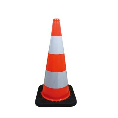 China Popular Long Life 750MM Flexible Safety Silicone Traffic Rubber Collapsible Cone for sale