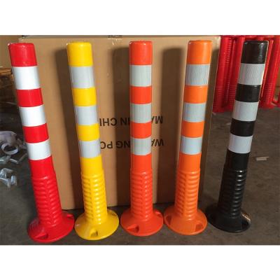 China PU Post Traffic Column Road Drafter Flexible Reflective Spring Post Spring Post Bollard for sale