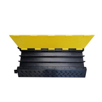 China 3 Channel Safety Cable Covers Road Safety Cable Ramp Light Type 1 Channel Flexible Rubber Cable Protector for sale