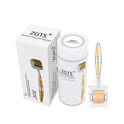 China Anti-Hair Removal Customize Logo Packaging ZGTS Deluxe Micro Needles 0.5mm Roller Set Titanium Micro Derma Roller System 192 Derma Roller For Hair Growth for sale