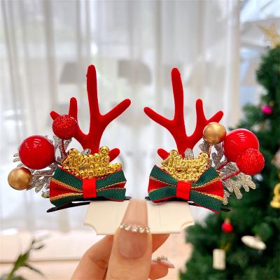 China Fashion Multiple Styles Christmas Party Fashion Hair Accessories Clips Elk Antlers Headwear Hair Clips For Ladies for sale