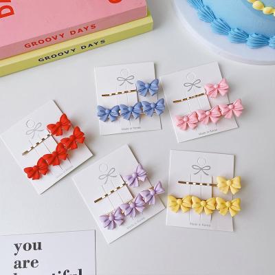 China 2021 Fashion New South Korea Candy Color Accessories Butterfly Hairpin One Word Clip Set Hair Pin for sale