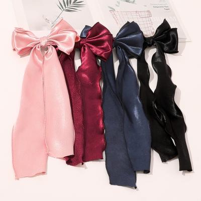 China Fashion Women Hair Accessories Spring Clip Cloth Bow Ribbon Girl Headwear Alligator Hair Clips for sale