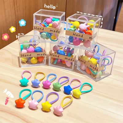 China Fashion 10 Pcs / Box Popular Small Girl Headband Set Wholesale Candy Color Kids Hair Accessories Hair Ties for sale