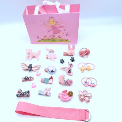 China Cute Fashion Girls Hair Accessories 24 Pcs Gift Box Hairpins Hair Ties Children Hair Accessories Set for sale