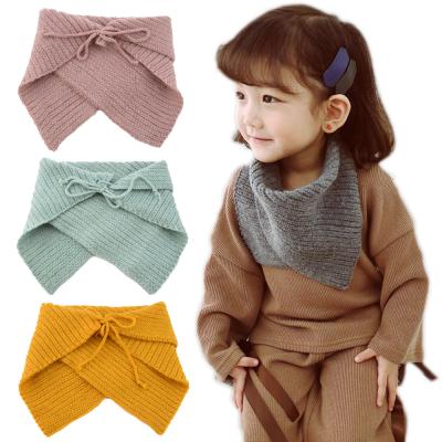 China Autumn Winter Triangle Scarf Warm Short Shawl Kid Short Bib Triangle Scarves Cashmere Knitted Kids Shawls for sale