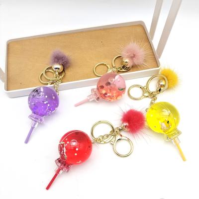 China Plastic Candy Charms Key Ring Wholesale Factory Price PVC Plastic Candy Ornaments Ring Lobster Clasp Key Chains Key for sale