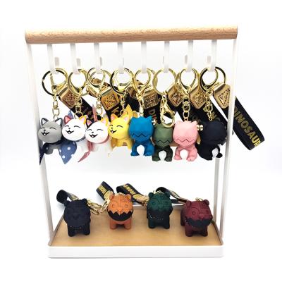 China Plastic Charms Key Chains Cute Plastic Animals Small Key Chains Charms Wholesale Alloy Lobster Key Chains With Leather Handle for sale