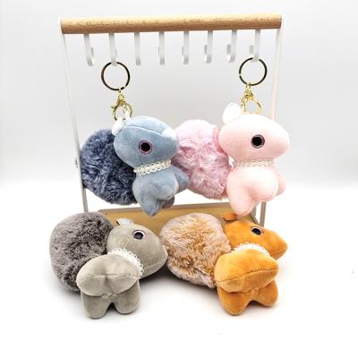 China Wholesale Cute Key Ring Lobster Clasp Key Chains Plush Key Chain Squirrel Charm Factory Ornaments Key Chains for sale