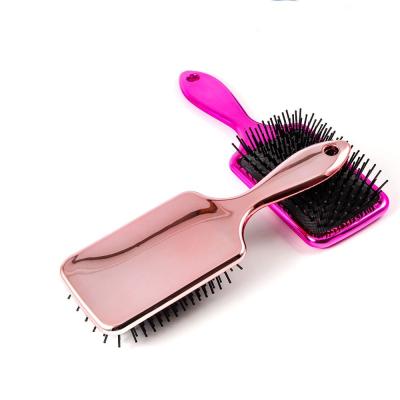 China High Quality Salon Square Plating Massage Comb Curls Head Airbag Hair Comb Massage Hairdressing Comb for sale