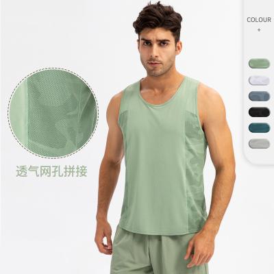 China Men's Breathable Custom Sleeveless Singlet Workout Fitness Sport Muscle Stringer Tank Tops Travel Gym Skin Tight Vest for sale