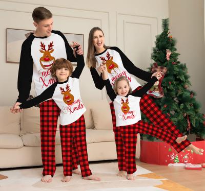 China QUICK DRY Custom Made Matching Family Christmas Pajamas Set Blank White Red Christmas Plaid Christmas Pajamas Pajamas for sale