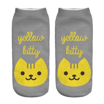 China Colorful Girls Ankle Socks High Quality Full Anti-Fault Animal 3d Digital Printing for sale