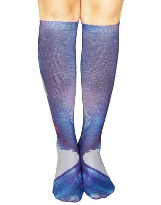 China QUICK DRY mermaid tail women sock with 3D printing and custom design the sock for sale