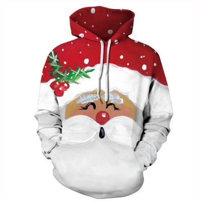 China Custom 3D Printing Pullover Hoodie Anti Shrink Unisex Sweatshirt With Kangaroo Pocket Christmas Hoodie for sale