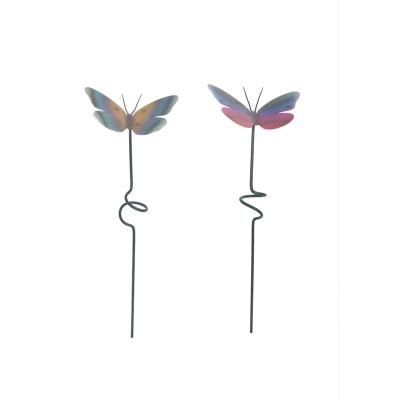 China Wholesale Cute Minimalist Insect Metal Butterfly Balance Garden Stake for sale