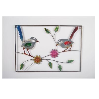 China metal & Hot Sale Wholesale Cheap Plastic Colorful Bird Metal Garden Decoration Ornaments Wall Hanging Art Decoration Garden Home Deco Metal for sale