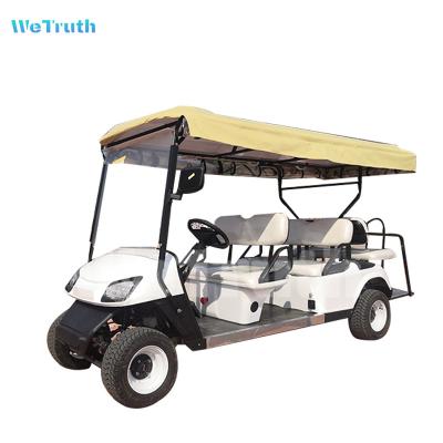 China Electric WeTruth Golf Buggy Electric Club Car Golf Cart 4+2 Seats for Wedding Resort Hotel for sale