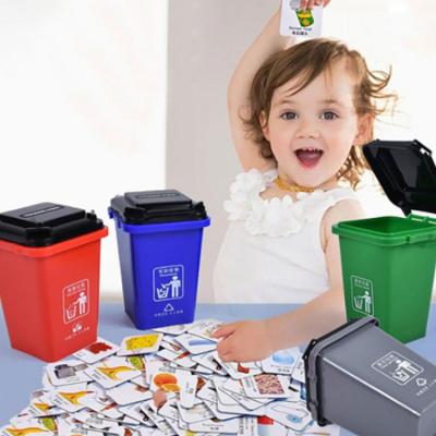 China Educational Toy Set Children Desktop Cardboard Garbage Classification Gamer Waste Can Matching Toy, Kids Learning Toy for sale