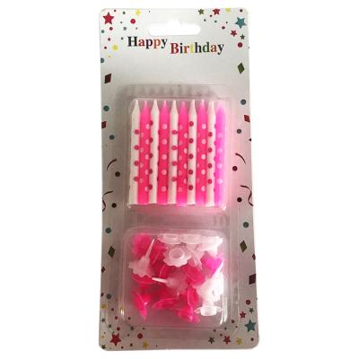 China Celebrate Any Day OEM Special Dot Print New Birthday Candles Maker For Cake Topper for sale