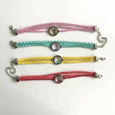 China Girls Gift Adjustable Promotional Gifts Yarn Wax String Handmade Woven Bracelet With Charm for sale