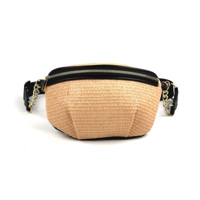 China Multifunctional OEM/ODM Service Custom Design Straw Waist Belt Bum Bags Women Cross - Body Bag Fanny Packs for sale