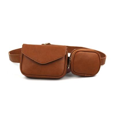 China PU Style Ladies Fanny Packs For Women Fashion Leather Bum Bag Single Waist Belt Fancy Brown Water Proof for sale