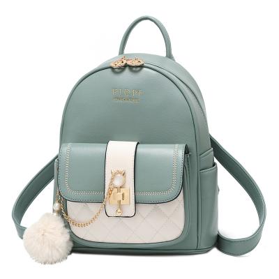 China High Quality Waterproof PU Women Backpacks Cute School Bags For Girls Small Casual Leather Backpack for sale