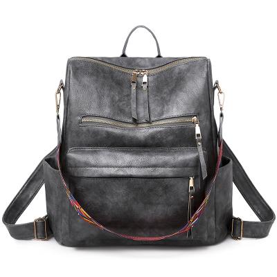 China Waterproof Vintage Fashionable Leather Backpacks Fashion Women Girls Stylish Durable Travel Backpacks for sale