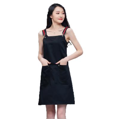 China Apron Cotton Canvas Apron Cafe Fruit Shop Supermarket Overalls Apron Adjustable Advertising Custom Logo for sale