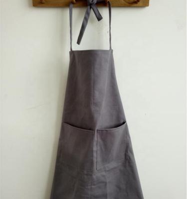 China SunYue Gray Chef Cotton Canvas Apron Adjustable Single Bartender Canvas Apron for sale