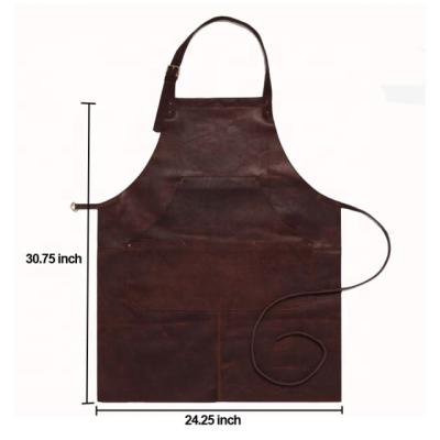 China SunYue Adjustable BBQ Apron Durable High Quality Genuine Leather Work Custom Leather Apron for sale