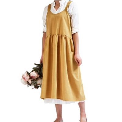 China Adjustable Nordic Washed Cotton and SunYue Canvas Kitchen Cotton Apron Korean Literary Waitress for sale