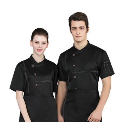 China SunYue Chef Coat Uniform Hotel Cotton Breathable Blue Waiter Jacket for sale