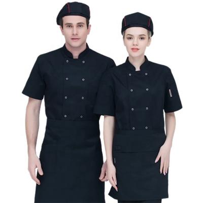 China SunYue Breathable Work Coat Hotel Restaurant Kitchen Chef Chef Uniforms Short Sleeved Men And Women Wholesale for sale