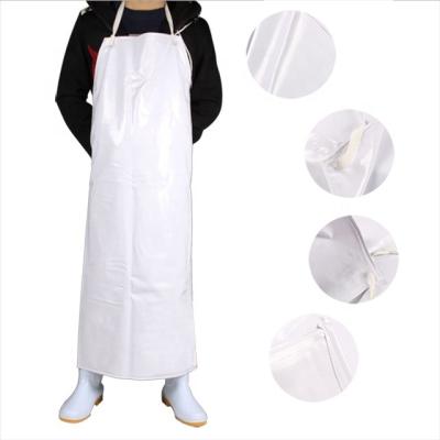 China PVC Adjustable White Chemical Industrial Apron Waterproof Rubber Apron for sale