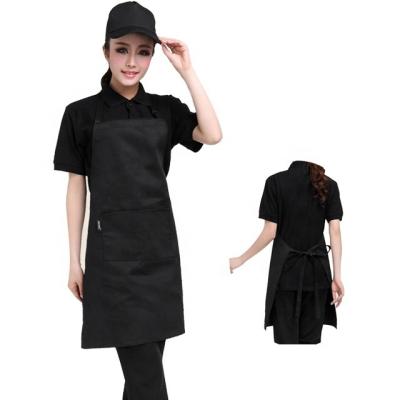 China Adjustable Black Polyester Fabric Apron Supermarket Customized Apron Advertising Apron for sale