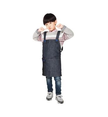 China Simple modern adjustable child denim apron with sleeveless for anti-fouling and children for sale