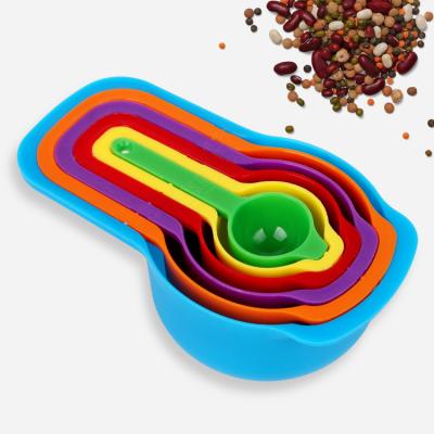 China Stocked 6pcs Plastic Colorful Measuring Cup Set Baking Supplies Milk Powder Measurer for sale