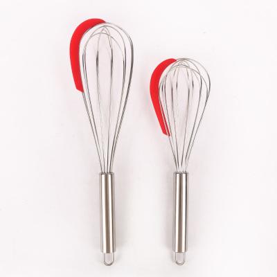 China Sustainable Kitchen Instruments Baking Tools Cream-Egg Flour Beater Small Beater With Silicone Scraper for sale