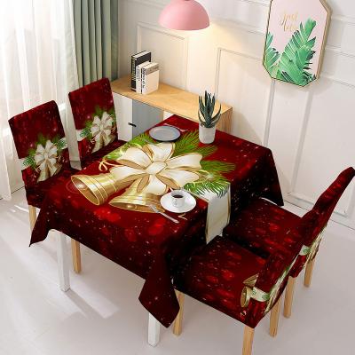 China Wholesale Design Waterproof Rectangle Christmas Polyester Waterproof Tablecloth For Holiday Decor for sale